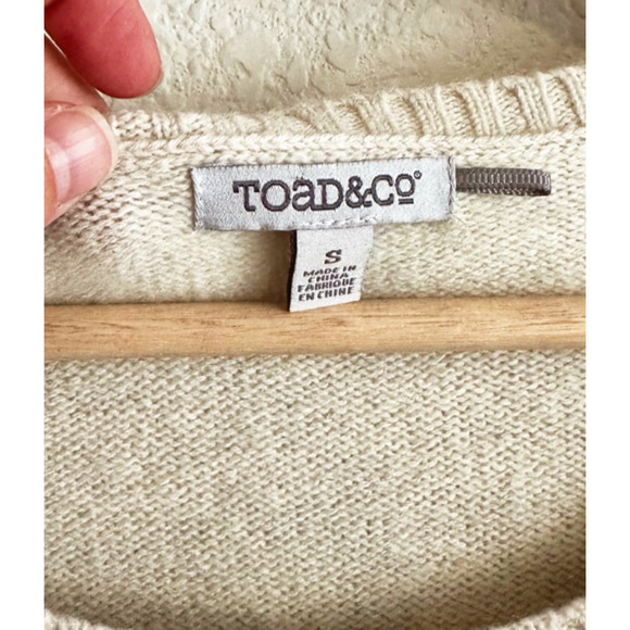 Toad & Co Womens Crew LambWool Sweater Small Fair Isle Lightweight Preppy Ivory - Picture 4 of 10